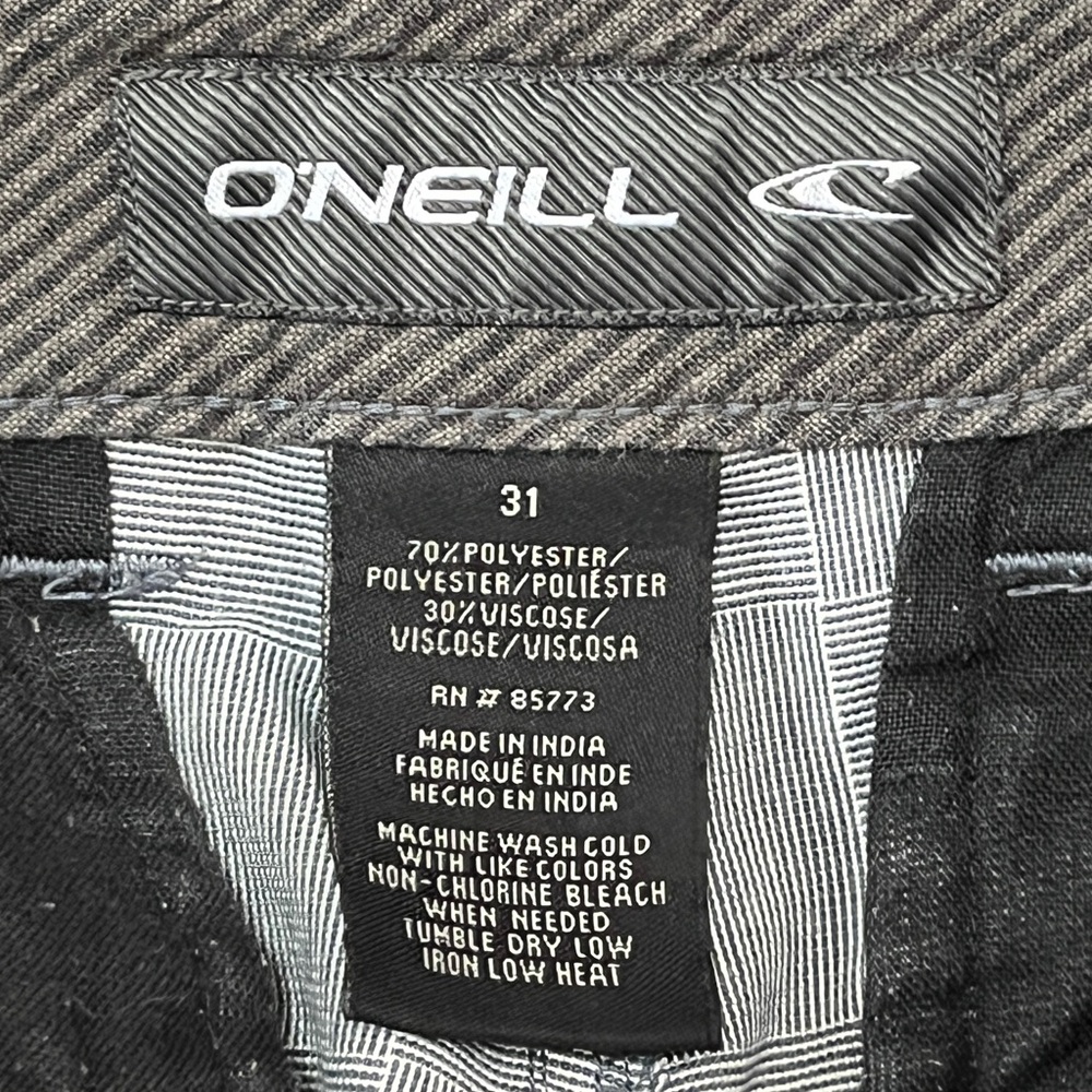 O’Neill Plaid Front Panel Shorts Gray Size 31 - Picture 4 of 5